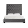 SH229NDGR-1 QUEEN BED WITH DARK GRAY FABRIC