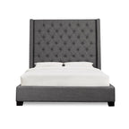 SH229NDGR-1 QUEEN BED WITH DARK GRAY FABRIC