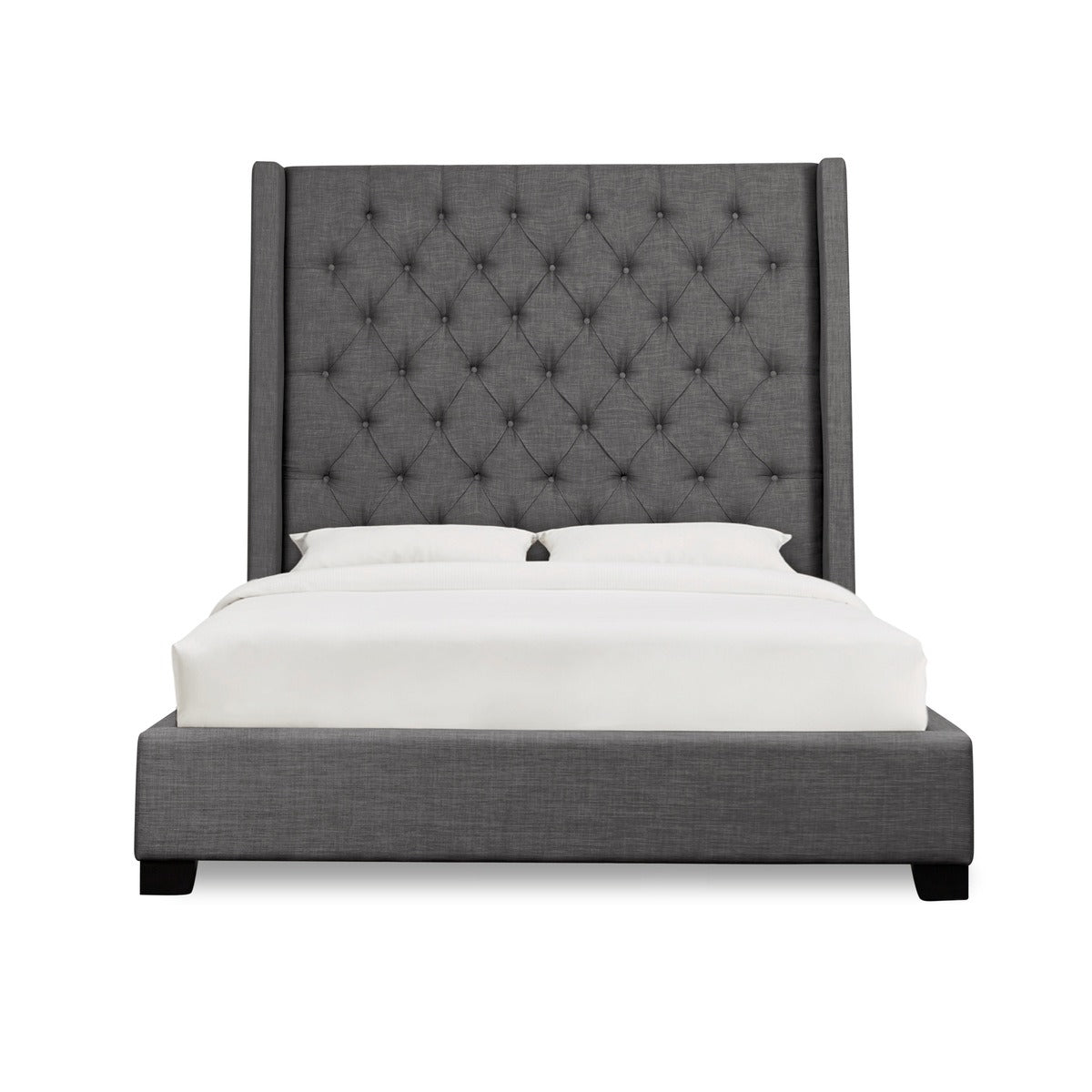 SH229NDGR-1 QUEEN BED WITH DARK GRAY FABRIC