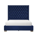 SH228BLU-1* UPHL VELVET QN BED, BLUE