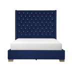 SH228BLU-1* UPHL VELVET QN BED, BLUE