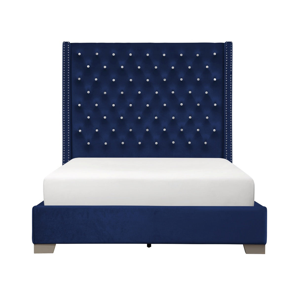 SH228BLU-1* UPHL VELVET QN BED, BLUE