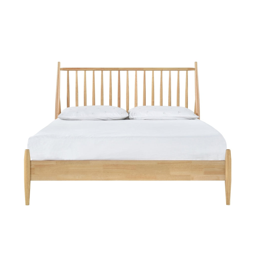 SH2225-1 QUEEN SPINDLE WOOD BED, NATURAL FINISH