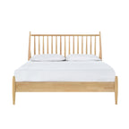 SH2225-1 QUEEN SPINDLE WOOD BED, NATURAL FINISH