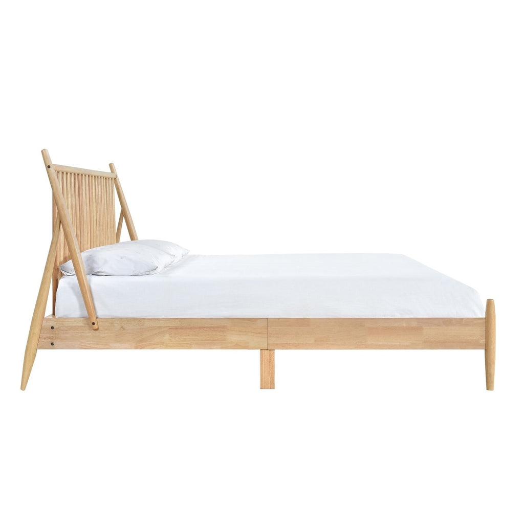SH2225K-1EK KING SPINDLE WOOD BED, NATURAL FINISH