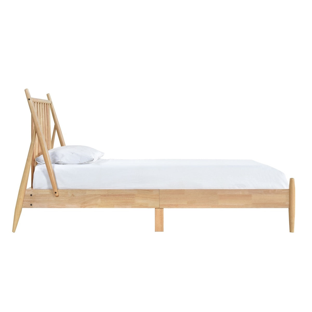 SH2225T-1 TWIN SPINDLE WOOD BED, NATURAL FINISH