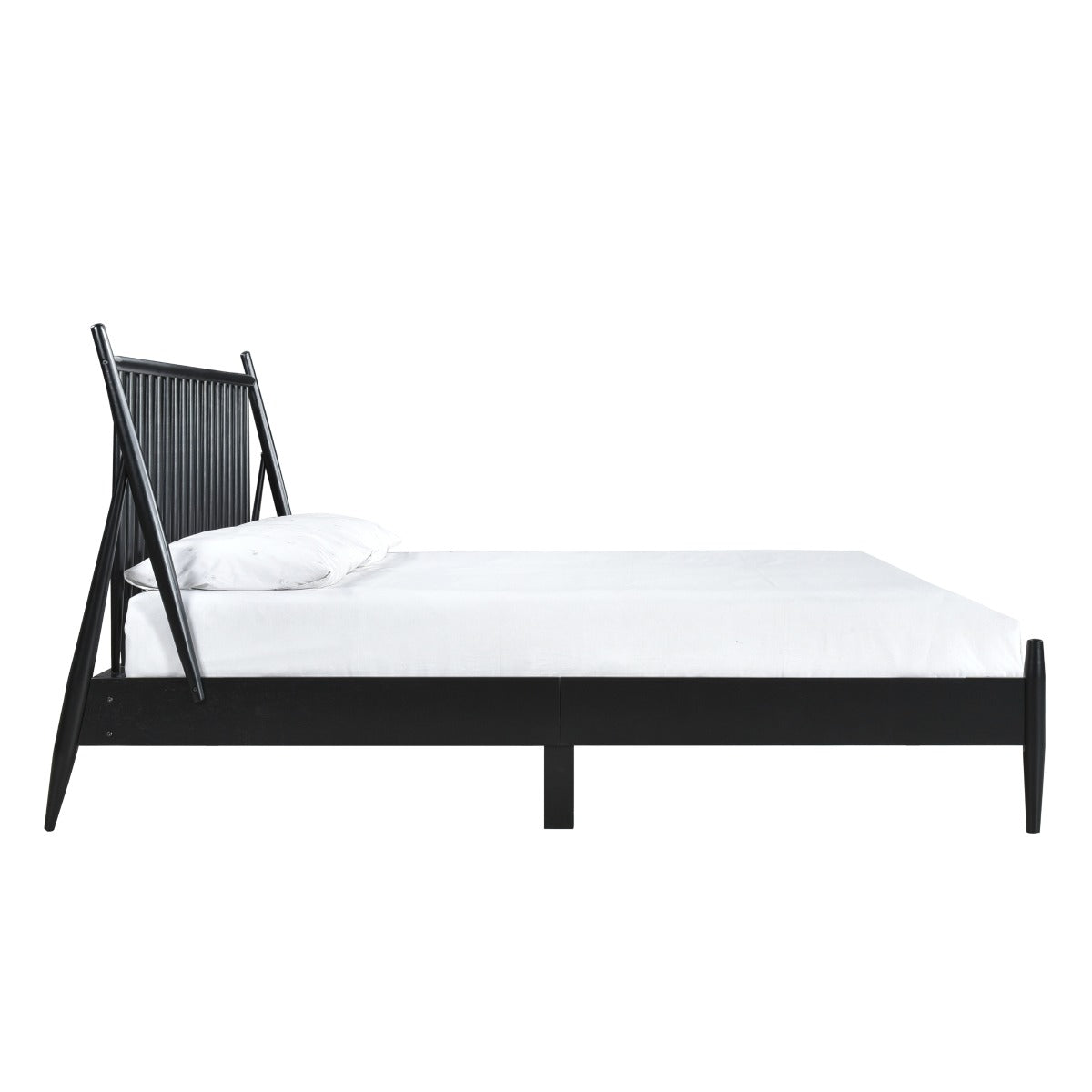 SH2225BLKK-1EK KING SPINDLE WOOD BED, MATTE BLACK FINISH
