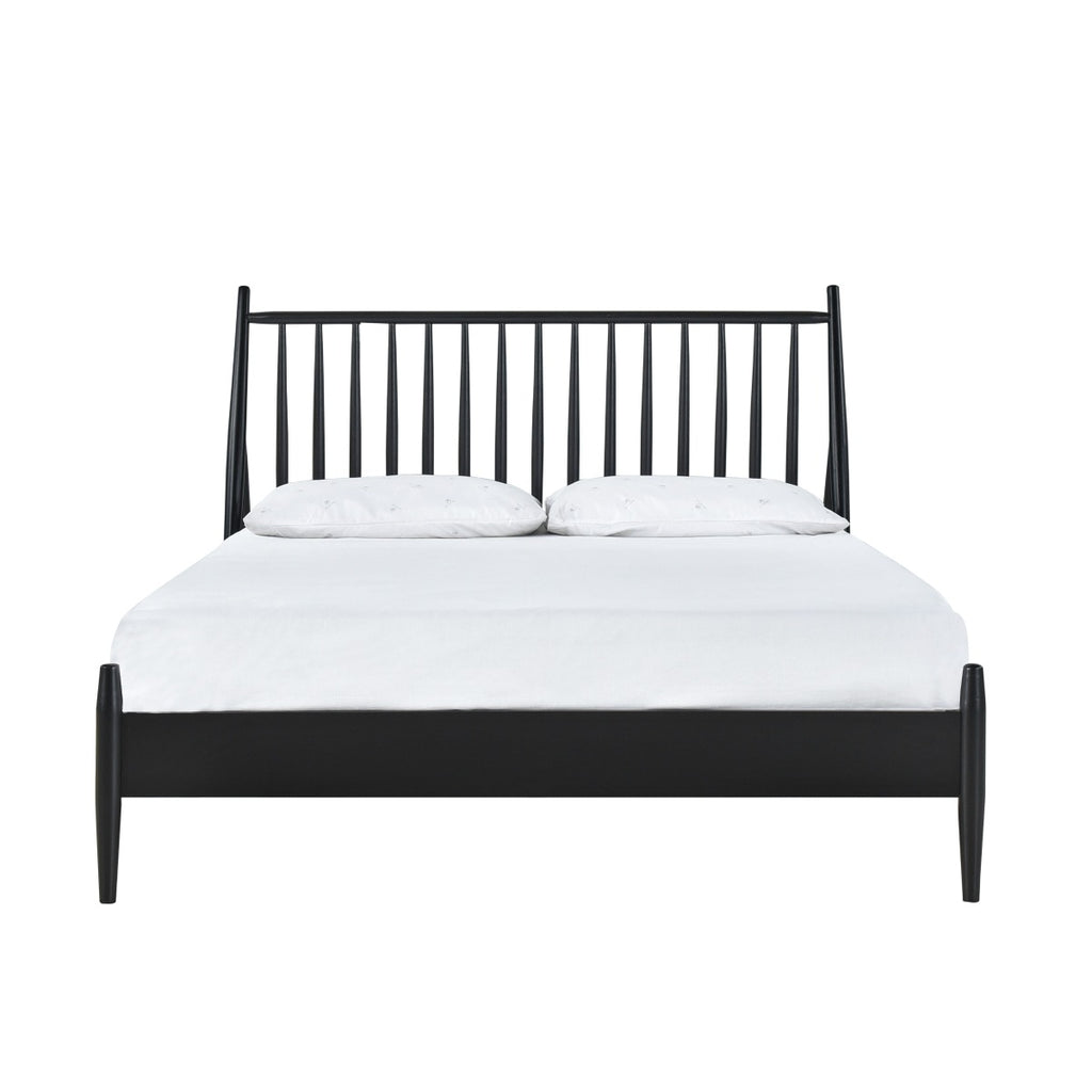 SH2225BLK-1 QUEEN SPINDLE WOOD BED, MATTE BLACK FINISH