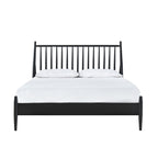 SH2225BLK-1 QUEEN SPINDLE WOOD BED, MATTE BLACK FINISH