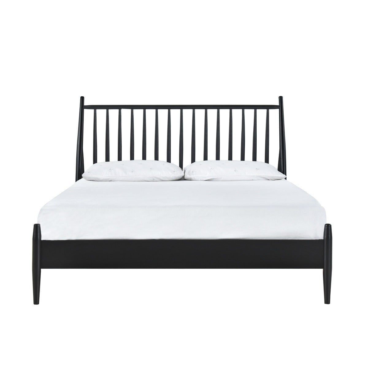 SH2225BLK-1 QUEEN SPINDLE WOOD BED, MATTE BLACK FINISH