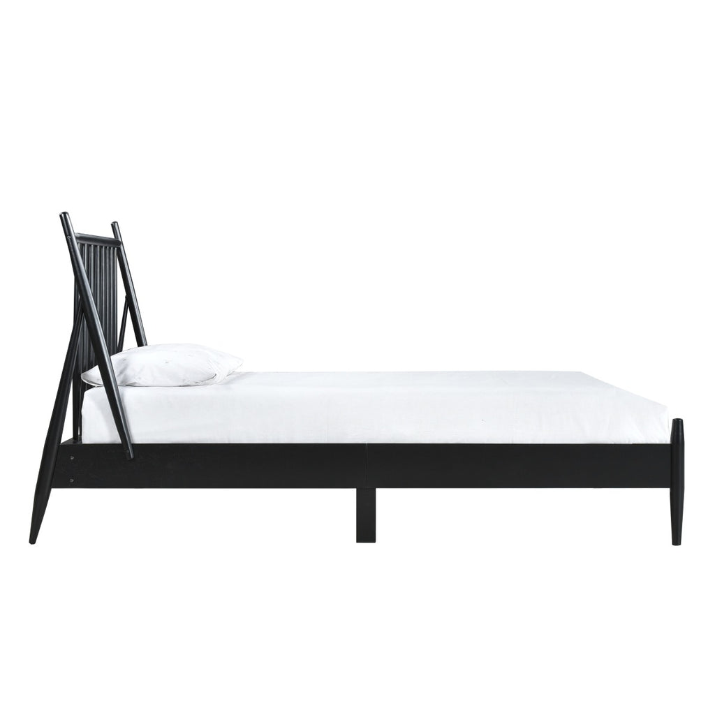 SH2225BLKT-1 TWIN SPINDLE WOOD BED, MATTE BLACK FINISH