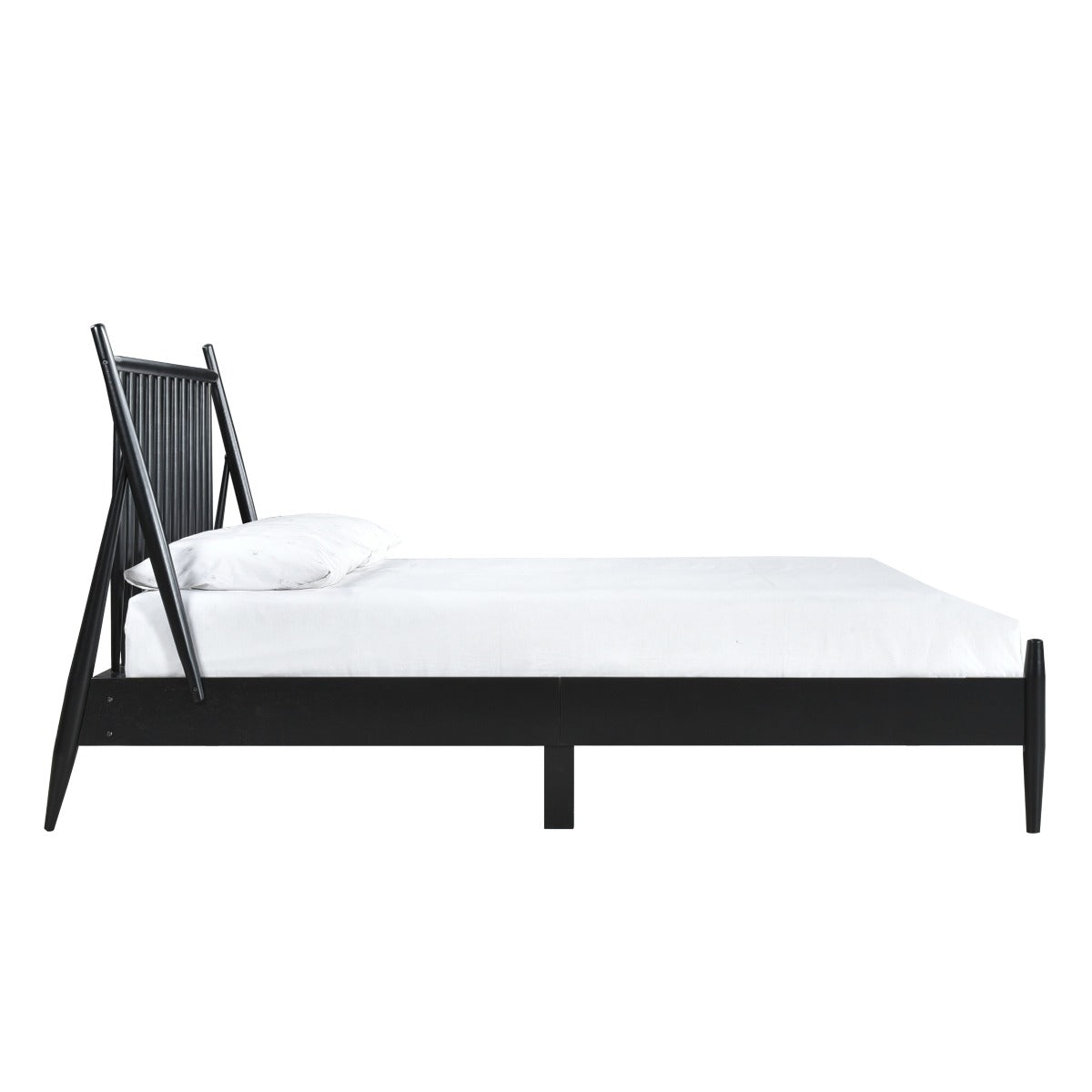 SH2225BLKF-1 FULL SPINDLE WOOD BED, MATTE BLACK FINISH
