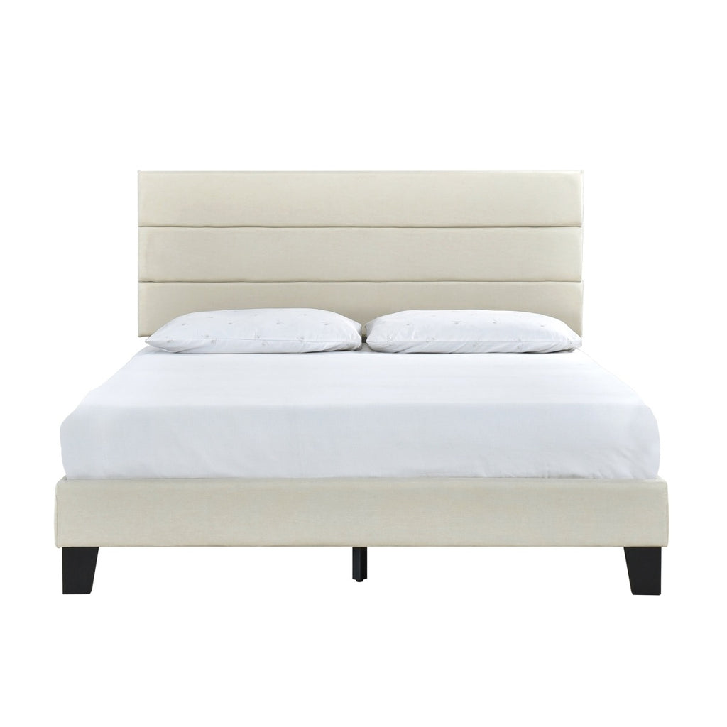 SH251BGEK-1EK KING PLATFORM BED W/ 13 SLATS, BEIGE