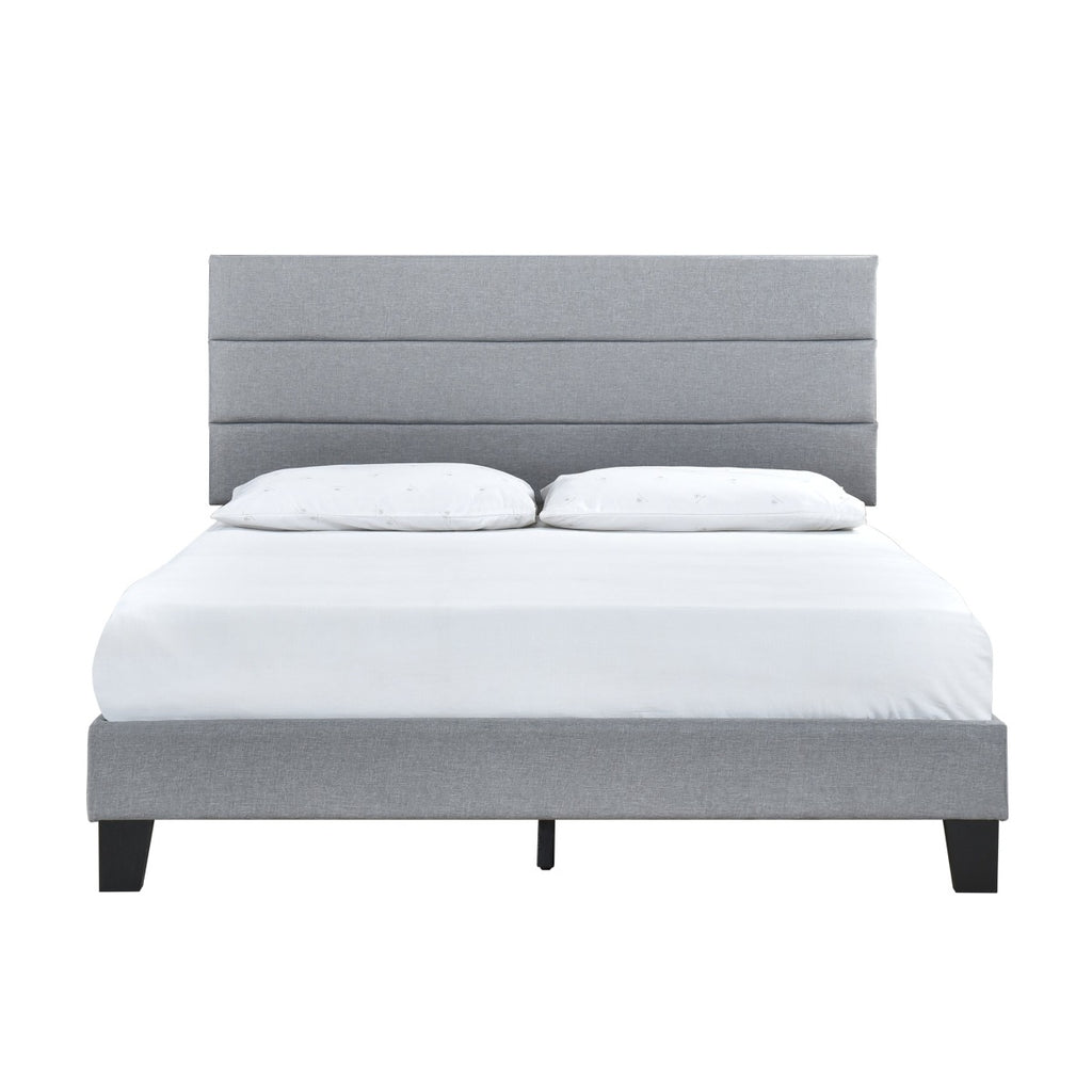 SH251GRYK-1EK KING PLATFORM BED W/ 13 SLATS, GRAY