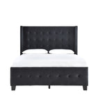 SH2618BLKK-1EK KING BED W/ TUFTED AND W/ SPEAKER & USB/TYPE C, BLACK VELVET
