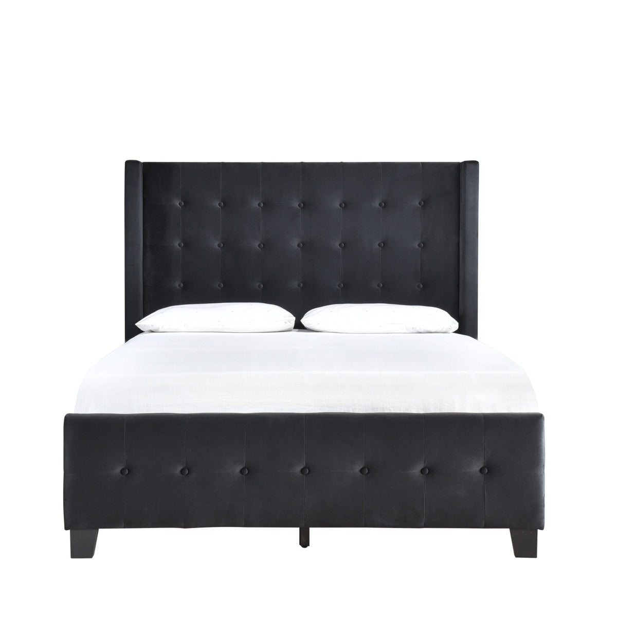 SH2618BLKK-1EK KING BED W/ TUFTED AND W/ SPEAKER & USB/TYPE C, BLACK VELVET