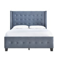 SH2618DGRK-1EK KING BED W/ TUFTED AND W/ SPEAKER & USB/TYPE C, DARK GRAY VELVET