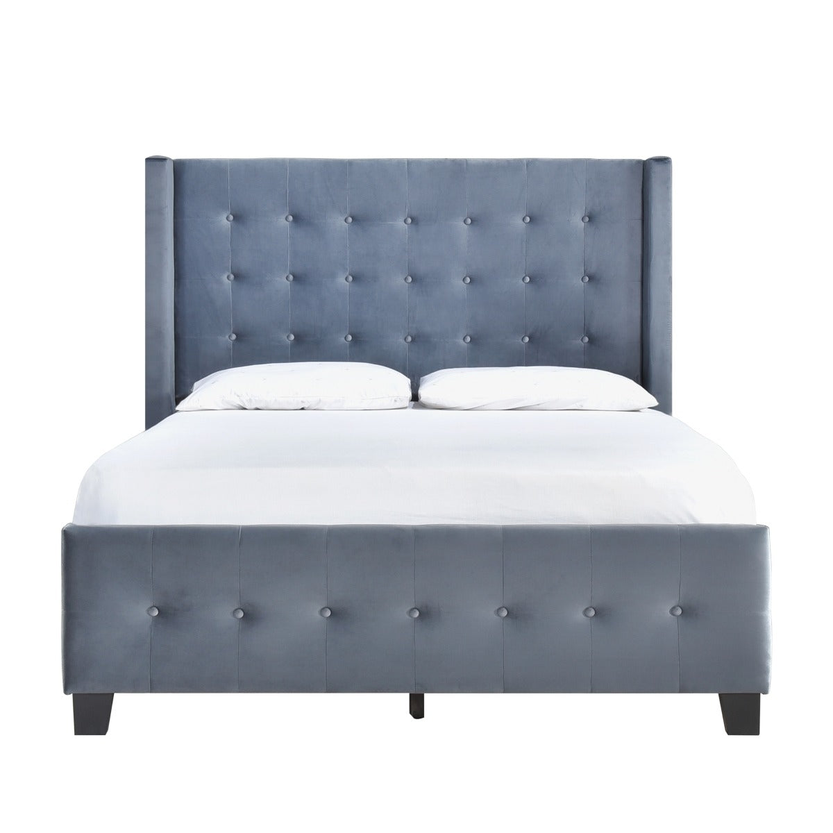 SH2618DGRK-1EK KING BED W/ TUFTED AND W/ SPEAKER & USB/TYPE C, DARK GRAY VELVET