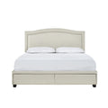SH2711BGEK-1EK KING BED W/FB STORAGE, NAILHEAD, 8 SLATS & 6 SUPPORT LEGS, BEIGE