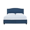 SH2711BLU-1 QUEEN BED W/FB STORAGE, NAILHEAD, 8 SLATS & 3 SUPPORT LEGS, BLUE
