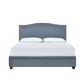 SH2711DGRK-1EK KING BED W/FB STORAGE, NAILHEAD, 8 SLATS & 6 SUPPORT LEGS, DARK GRAY