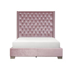 SH228KPNK-1* UPHL VELVET KING BED, PINK