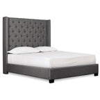 SH229NDGR-1 QUEEN BED WITH DARK GRAY FABRIC