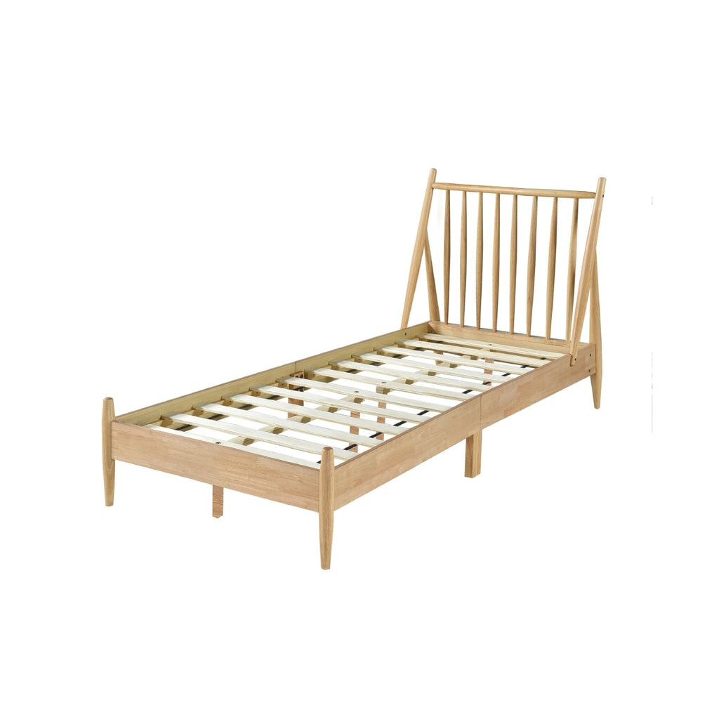 SH2225T-1 TWIN SPINDLE WOOD BED, NATURAL FINISH