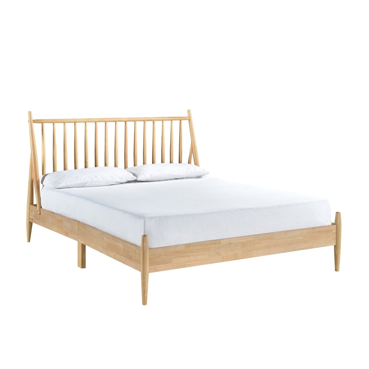 SH2225-1 QUEEN SPINDLE WOOD BED, NATURAL FINISH