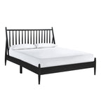 SH2225BLK-1 QUEEN SPINDLE WOOD BED, MATTE BLACK FINISH