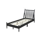 SH2225BLKT-1 TWIN SPINDLE WOOD BED, MATTE BLACK FINISH