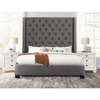 SH229NDGRK-1EK KING BED WITH DARK GRAY FABRIC