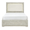 SH2319K-1EK* EK BED W/LED, ANTIQUE LIGHT GRAY