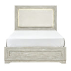 SH2319K-1EK* EK BED W/LED, ANTIQUE LIGHT GRAY