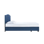 SH2711BLUK-1EK KING BED W/FB STORAGE, NAILHEAD, 8 SLATS & 6 SUPPORT LEGS, BLUE