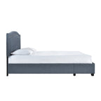 SH2711DGR-1 QUEEN BED W/FB STORAGE, NAILHEAD, 8 SLATS & 3 SUPPORT LEGS, DARK GRAY