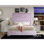 SH228KPNK-1* UPHL VELVET KING BED, PINK