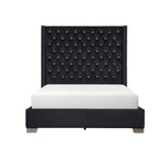 SH228BLK-1* UPHL VELVET QN BED, BLACK