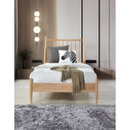 SH2225T-1 TWIN SPINDLE WOOD BED, NATURAL FINISH