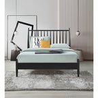 SH2225BLKF-1 FULL SPINDLE WOOD BED, MATTE BLACK FINISH