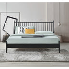 SH2225BLKK-1EK KING SPINDLE WOOD BED, MATTE BLACK FINISH