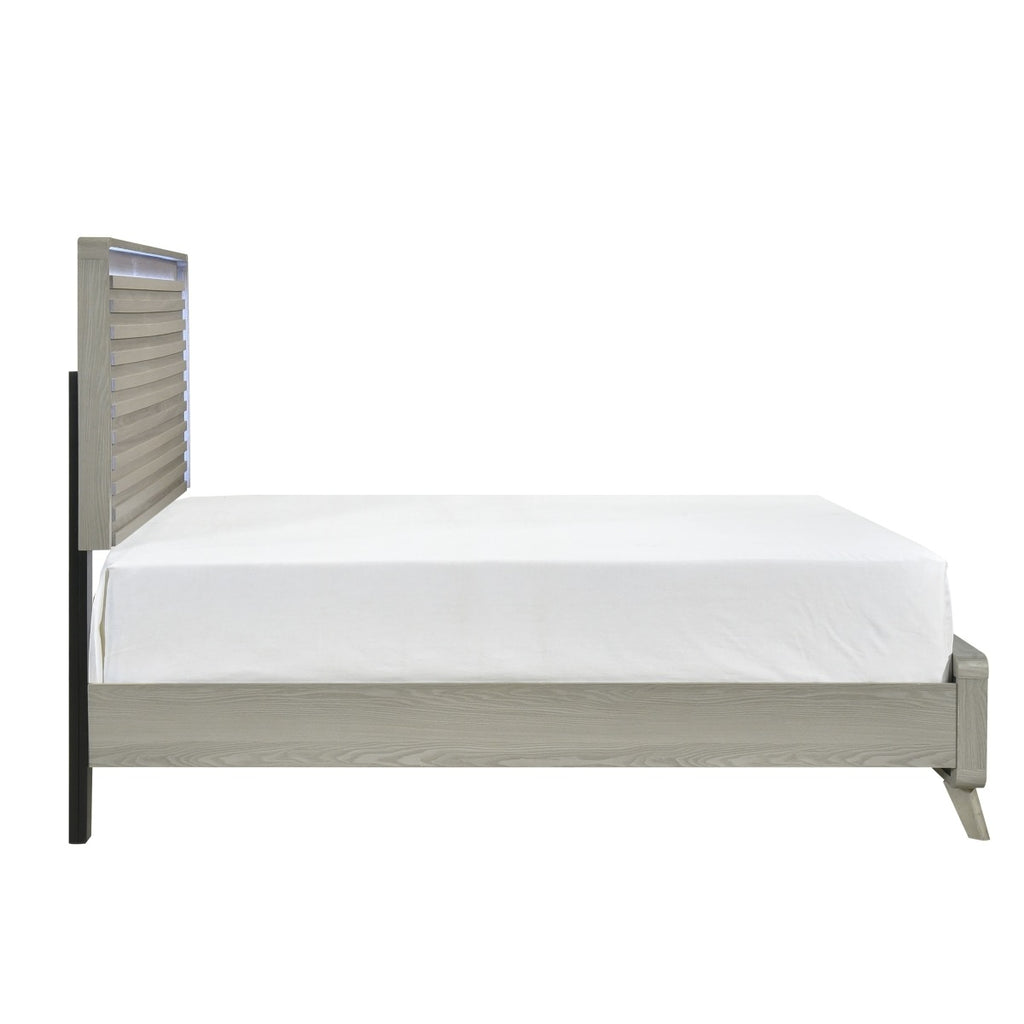 SH2300K-1EK* KING BED W/LED, ANTIQUE GRAY