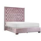 SH228PNK-1* UPHL VELVET QUEEN BED, PINK