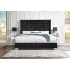 SH228BLK-1* UPHL VELVET QN BED, BLACK