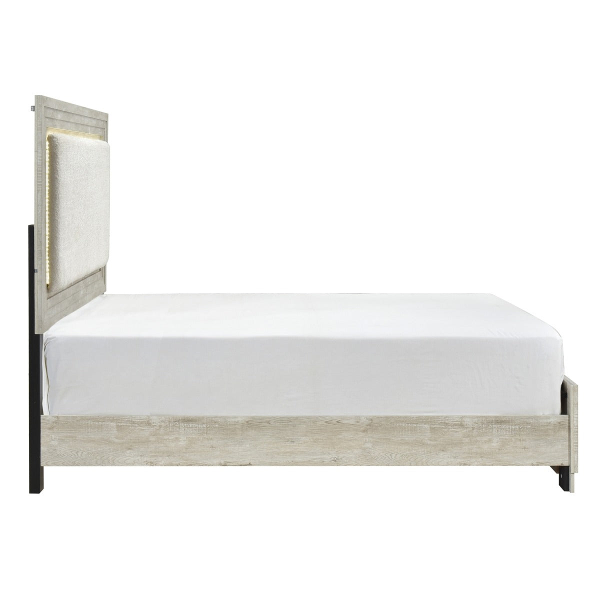 SH2319-1* QUEEN BED W/LED, ANTIQUE LIGHT GRAY