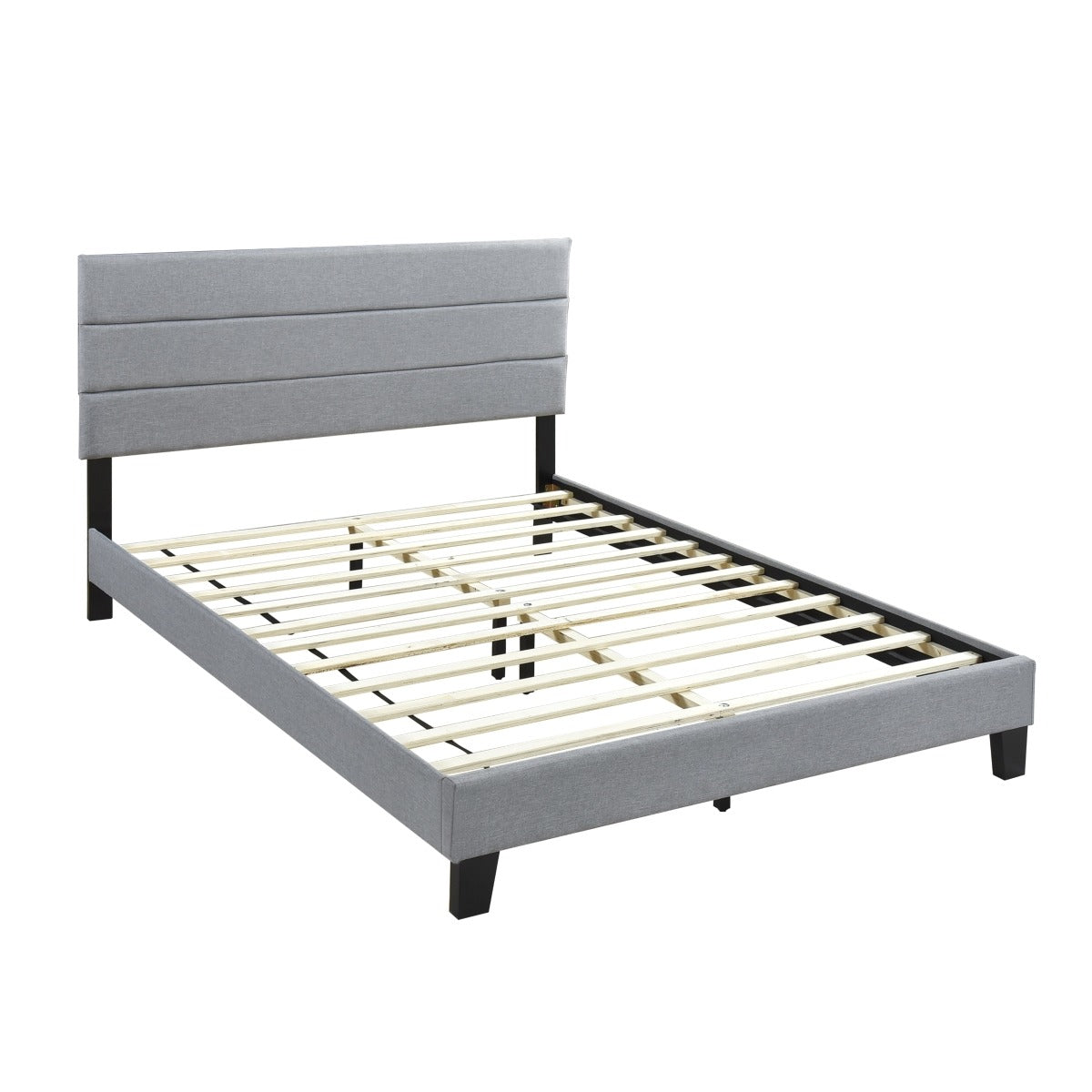 SH251GRY-1 QUEEN PLAFTORM BED W/ 13 SLATS, GRAY