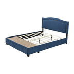 SH2711BLUK-1EK KING BED W/FB STORAGE, NAILHEAD, 8 SLATS & 6 SUPPORT LEGS, BLUE