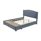 SH2711DGRK-1EK KING BED W/FB STORAGE, NAILHEAD, 8 SLATS & 6 SUPPORT LEGS, DARK GRAY