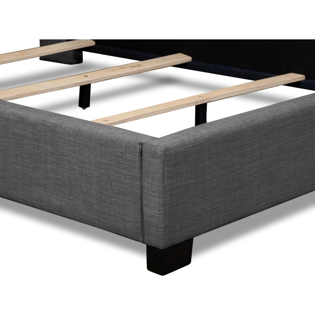 SH229NDGR-1 QUEEN BED WITH DARK GRAY FABRIC