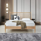 SH2225-1 QUEEN SPINDLE WOOD BED, NATURAL FINISH